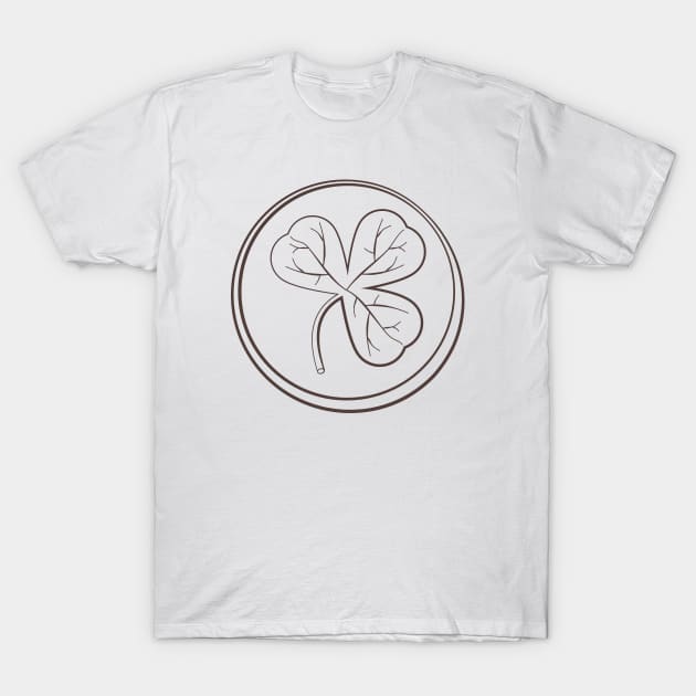 Shamrock Dark Outline Floral Pattern T-Shirt by dkdesigns27